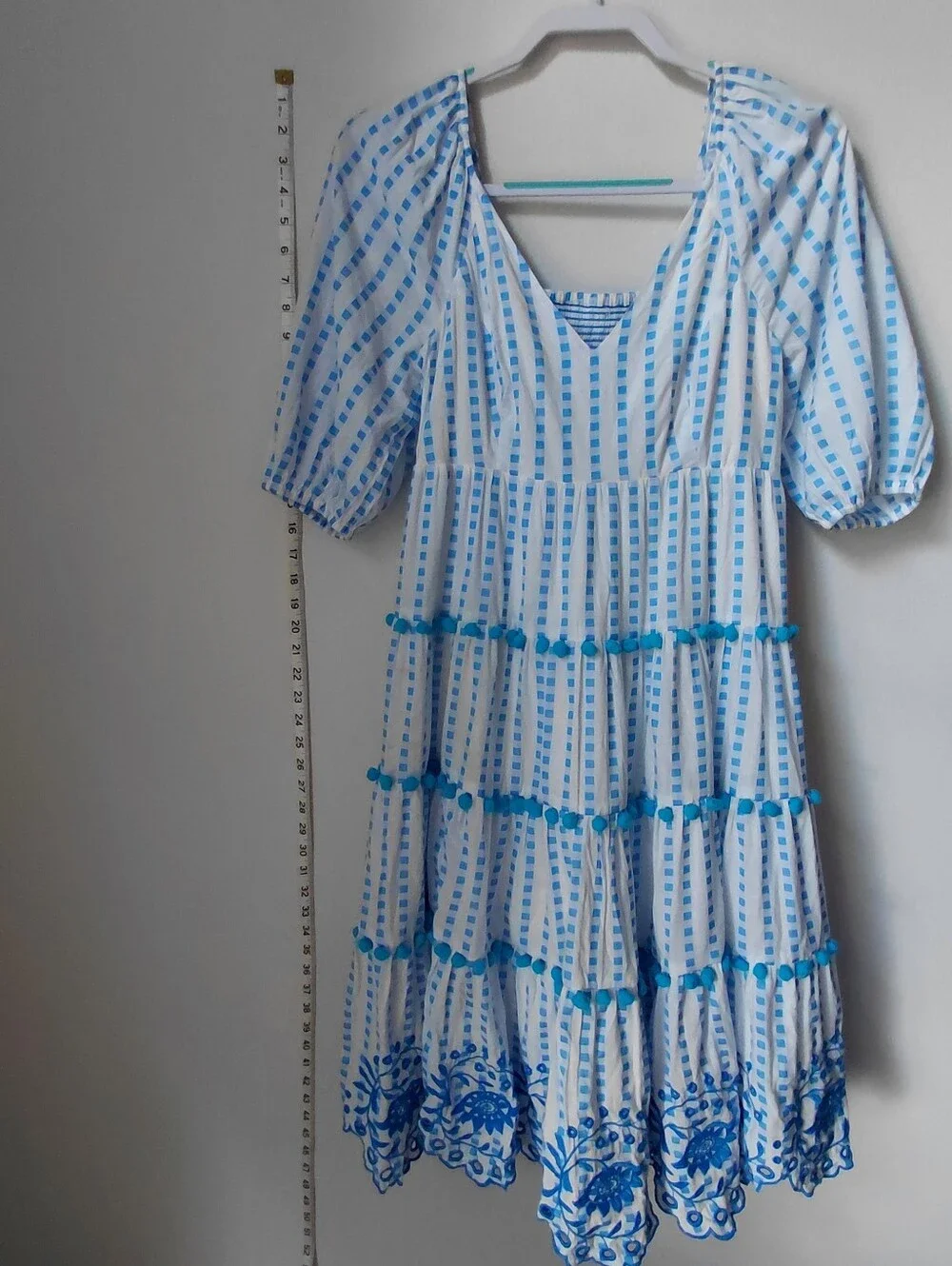 Lilly Pulitzer Sidney Midi Dress Gingham Stripe Jacquard Blue Flare - Picture 8 of 11